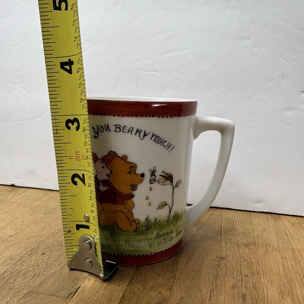 Winnie The Pooh  I Love You Beary Much Disney Norma Wike‎ 2004 Hand Painted Cup - Picture 9 of 10